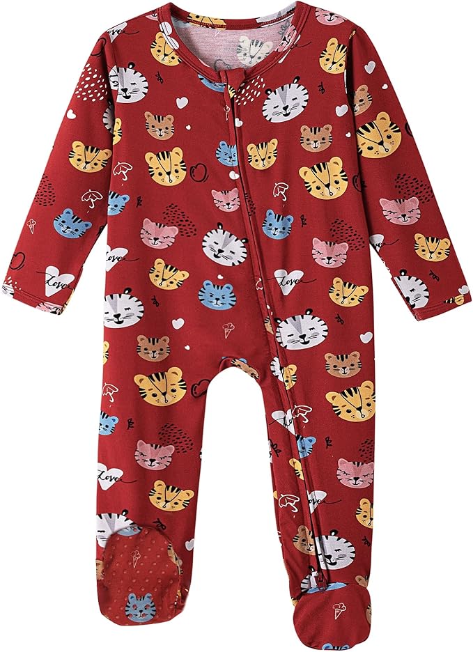 Baby Footie Romper Pajamas Unisex Newborn Infant Pjs Soft Rompers Viscose from Bamboo Sleepwear