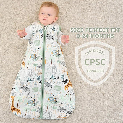 Yoofoss Baby Sleep Sack 12-18 Months, TOG 2.5 Baby Wearable Blanket with 2-Way Zipper, 100% Organic Cotton Fabric Winter Newborn Sleeping Sack, Warm Soft Comfy