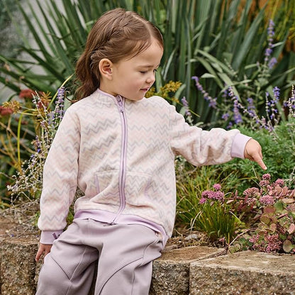 DAVE&BELLA Toddler Printed Polar Fleece Jacket, Zip Up Lightweight Outerwear for Kids Boys Girls Fall Spring Coat 2-9 Years