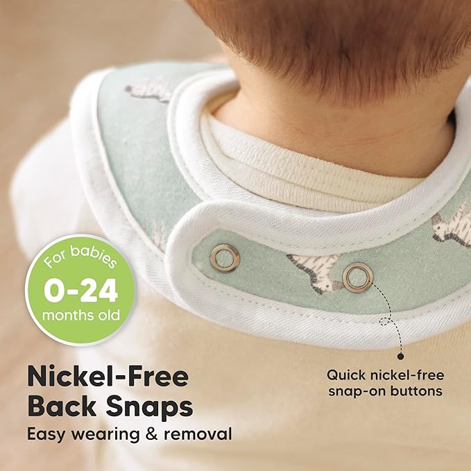 KeaBabies 8-Pack Organic Baby Bibs for Boys, Girls - Super Absorbent Cotton Drool Bibs for Baby Girl & Boy, Teething Toddler, Drooling Newborn, Ultra Soft & Machine Washable (Wilderness)