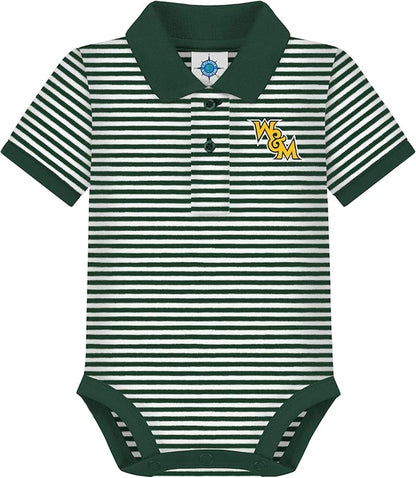 Creative Knitwear College Baby Striped Polo Bodysuit - Team Logo, Multiple Colors, for Boys & Girls (0-12 Months)