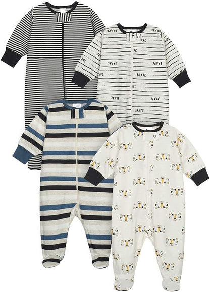 Onesies Brand baby-boys 4-pack Sleep 'N Play Footies