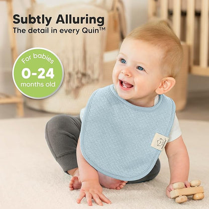 KeaBabies 8-Pack Organic Baby Bibs for Girls, Boys - Quilted Cotton Cloth Baby Drool Bibs for Drooling and Teething Toddler, Newborn, Infant, Soft & Super Absorbent (Moor)
