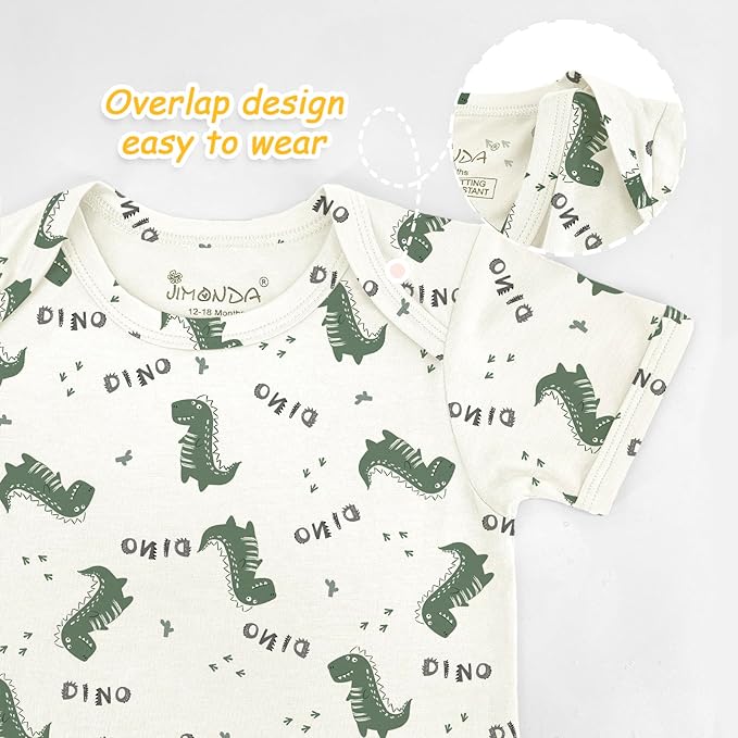 Jimonda Baby Bodysuits Rayon from Bamboo Short Sleeve Baby Boys Girls Rompers Soft Outfits Newborn Clothes