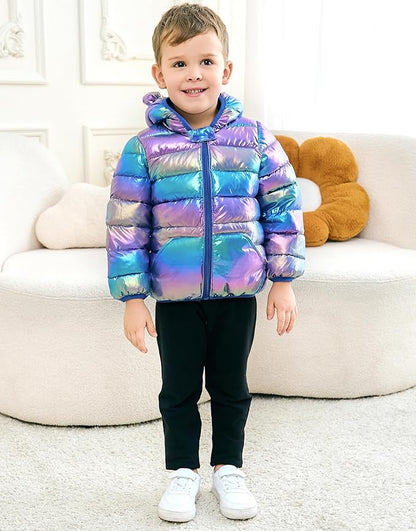 UPlee 3M - 3T Baby Girls Boys Winter Coats for Toddlers Lightweight Puffer Jacket Kids Down Alternative Outerwear