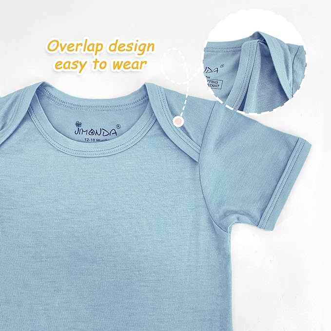 Jimonda Baby Bodysuits Rayon from Bamboo Short Sleeve Baby Boys Girls Rompers Soft Outfits Newborn Clothes