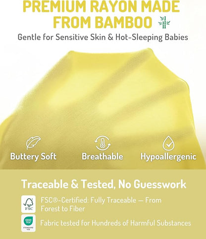 HAPIU Rayon from Bamboo Baby Footed Pajamas, 2 Way Zipper YKK, Footie for Baby Boy Girls, Newborn-24 Months