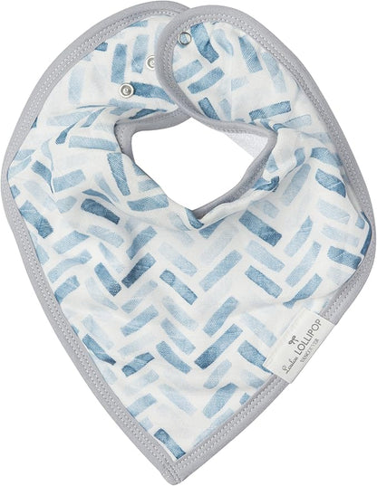 Loulou Lollipop Muslin Bandana Bib Drool Bib Set for Baby Girl and Boy, Adjustable 3 to 36 Months, 2 Pack