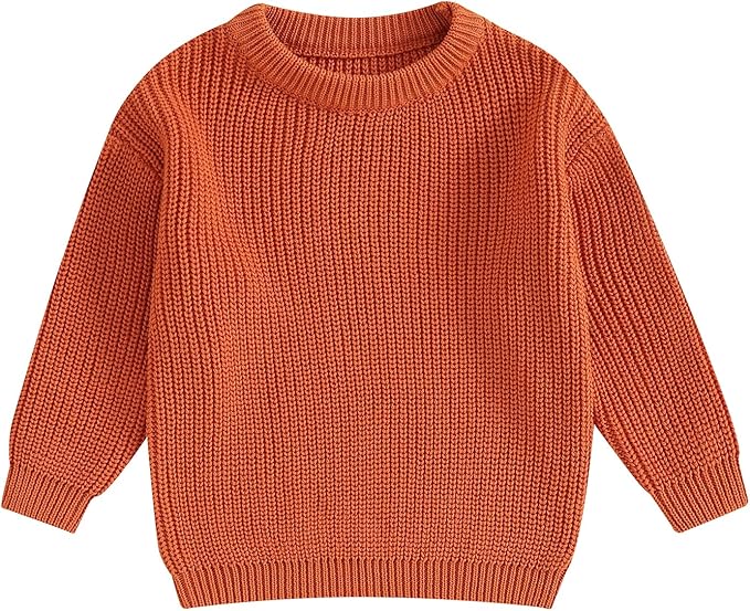 Newborn Baby Boy Girl Knit Sweater Long Sleeve Solid Winter Warm Sweatshirt Top Outfit Infant Toddler Fall Clothes