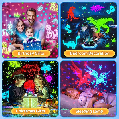 One Fire Night Light for Kids Gifts, 6 Films+78 Lighting Modes Ceiling Star Projector,Rechargeable Night Light Projector,360°Rotion Star Lights for Bedroom Decor,Sensory Toys for Kids Valentines Gifts
