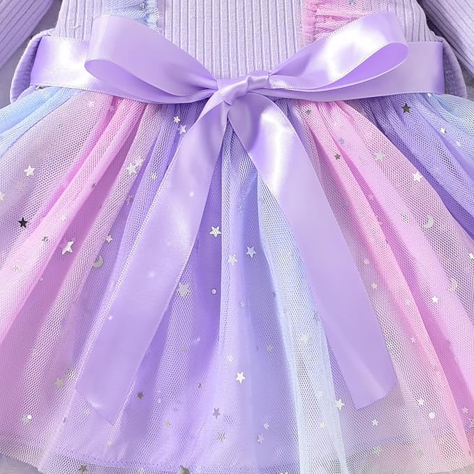 Aalizzwell Infant Newborn Girls Long Sleeve Bodysuit Dress