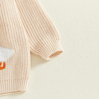 Baby Girl Cardigan Sweater Toddler Goose Embroidered Button Down Knit Sweaters Fall Winter Knitwear Jacket Clothes