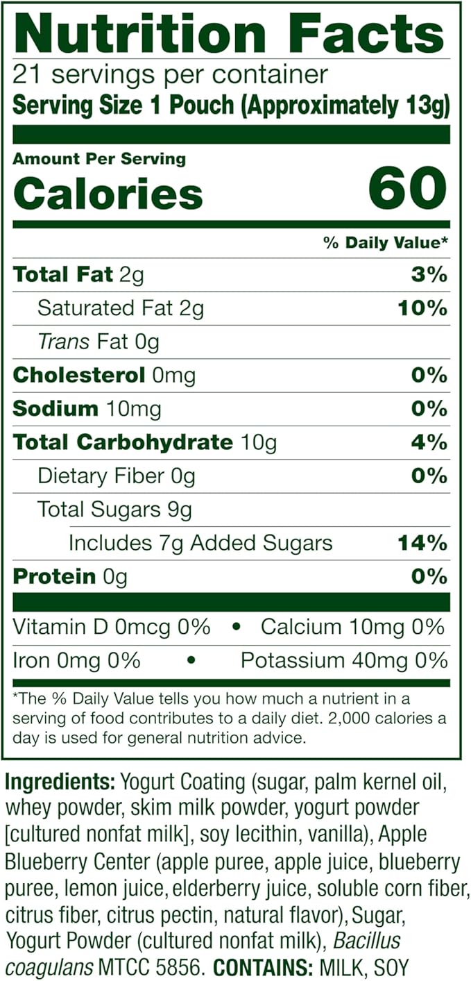 Align Probiotic, Yogurt Coated Probiotic Fruit Bites, Helps Support Digestive Health, From the Maker of the #1 Doctor Recommended Probiotic Brand‡, Apple Blueberry Flavor, 21 Pouches