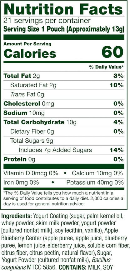 Align Probiotic, Yogurt Coated Probiotic Fruit Bites, Helps Support Digestive Health, From the Maker of the #1 Doctor Recommended Probiotic Brand‡, Apple Blueberry Flavor, 21 Pouches