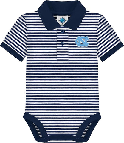 Creative Knitwear College Baby Striped Polo Bodysuit - Team Logo, Multiple Colors, for Boys & Girls (0-12 Months)