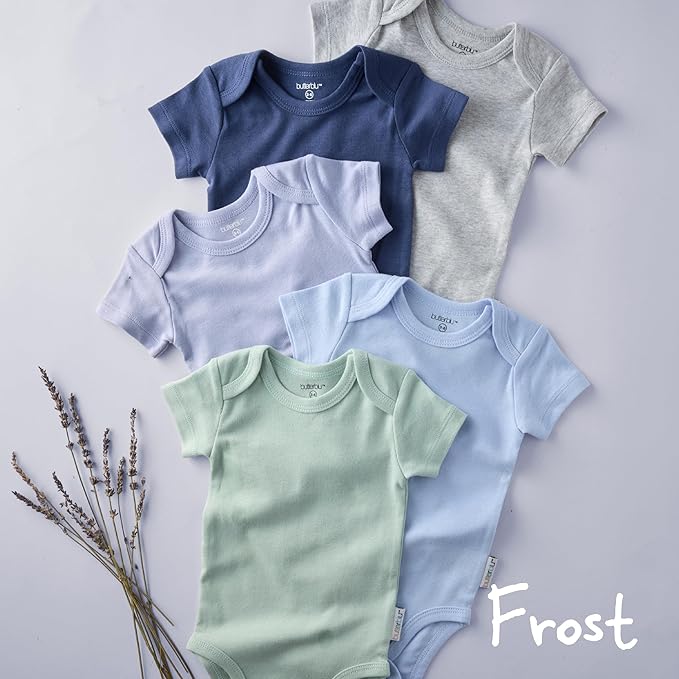 Avery 5-Pack Short Sleeve Bodysuits 100% Organic Cotton for Baby Boys & Girls