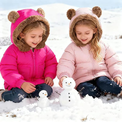 TUONROAD Baby Girls Coats for 6 Months-5 Years Toddlers Boy Winter Jacket Warm Bear Hooded Outdoor Coats Size 5