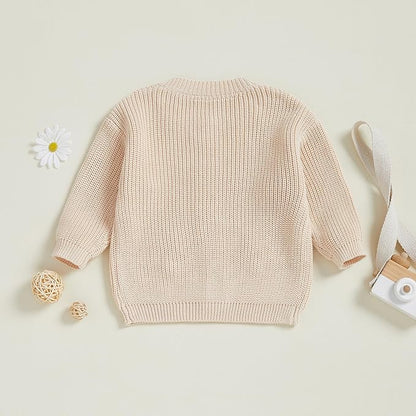 Baby Girl Cardigan Sweater Toddler Goose Embroidered Button Down Knit Sweaters Fall Winter Knitwear Jacket Clothes