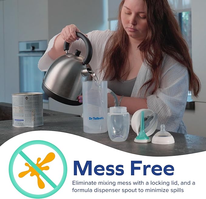 Dr. Talbot's Baby Formula Mixer and Breast Milk Storage Pitcher - Spill-Free, Clump-Free Formula Mixing Bottle - 32 oz - Baby Essential for New Parents