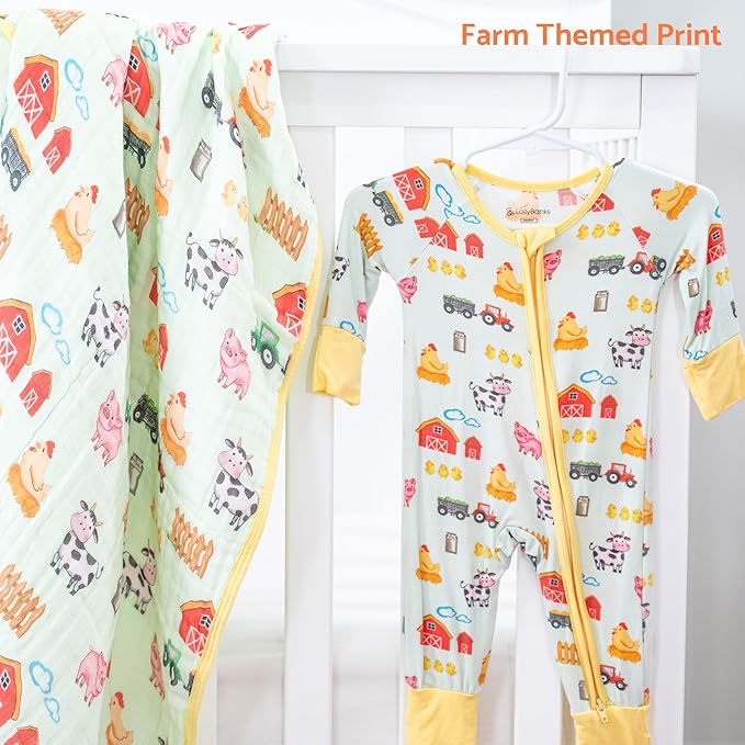 LollyBanks Baby Pajamas, 2-Way Zipper Infant Romper, 95% Viscose Made from Bamboo and 5% Spandex, Baby Sleepers