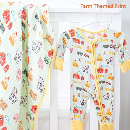 LollyBanks Baby Pajamas, 2-Way Zipper Infant Romper, 95% Viscose Made from Bamboo and 5% Spandex, Baby Sleepers