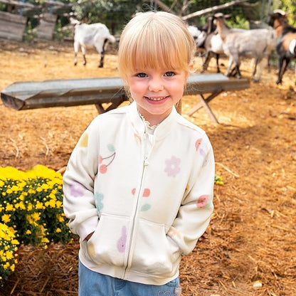 DAVE&BELLA Toddler Printed Polar Fleece Jacket, Zip Up Lightweight Outerwear for Kids Boys Girls Fall Spring Coat 2-9 Years