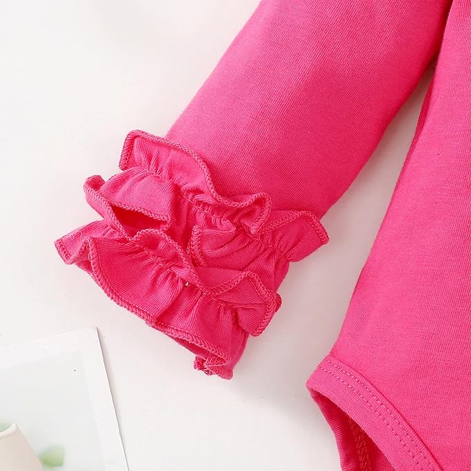 Baby Girl Solid Color Romper Infant Ruffle Sleeve Bodysuit One Piece Outfit Toddler Jumpsuit clothes