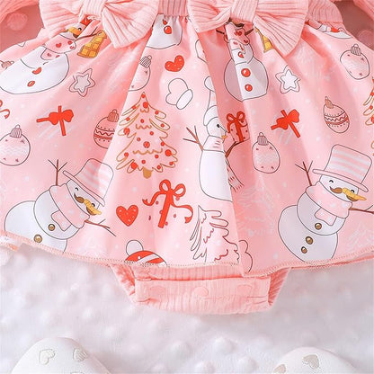 Hnyenmcko Newborn Baby Girl Christmas Clothes Infant Red Plaid Romper Dress Ruffle Long Sleeve Ribbed Bodysuit Headband Set