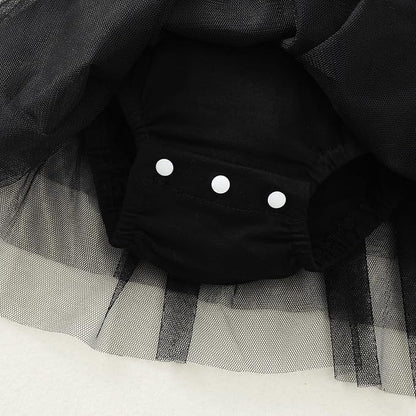 Baby Girl Clothes Infant Ruffle Sleeve Romper Dress Newborn Solid Tutu Skirt Sets Jumpsuit Headband Outfit