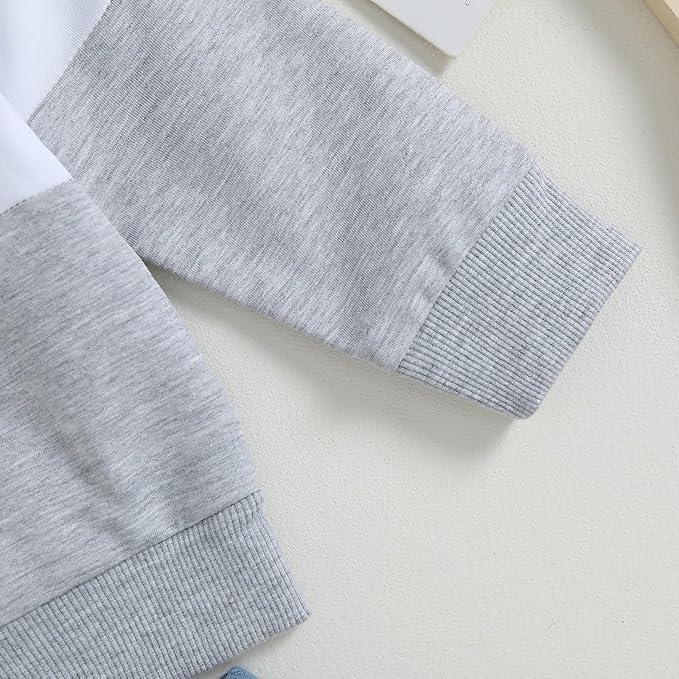 Murnouche Toddler Baby Boy Fall Winter Outfits Letter Crewneck Sweatshirt Casual Pants 2Pcs Clothes Set