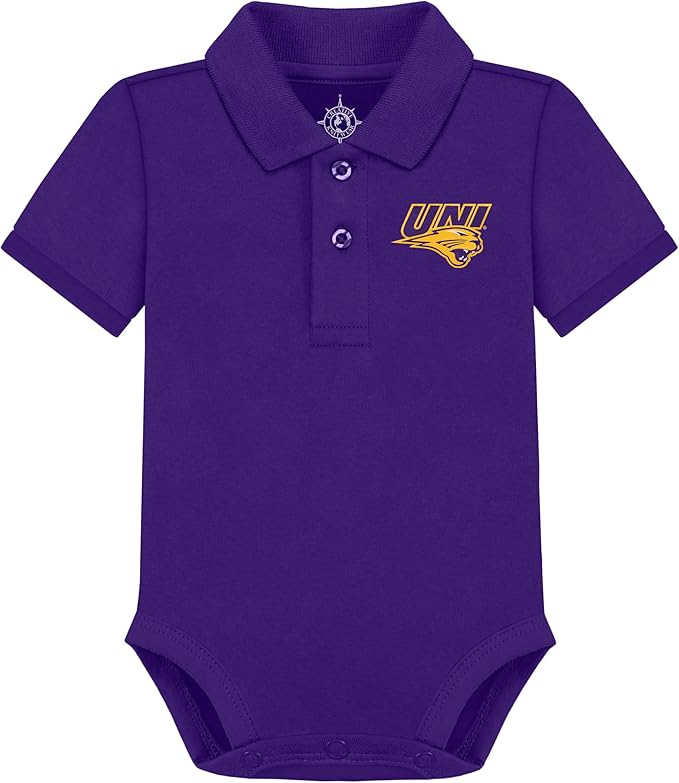 Creative Knitwear College Baby Polo Bodysuit Solid - Team Logo, Multiple Colors, for Boys & Girls (0-12 Months)
