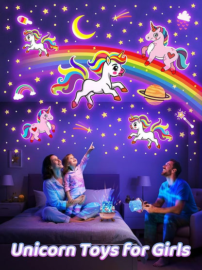 Carousel Night Light for Kids, 15 Music+15 Films+315 Colors Star Projector for Kids Night Light Projector,360°+Remote+1200mah Unicorn Toys for Girls Room Decor, Valentines Gifts for Kids, Girls, Baby