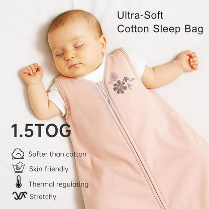 YOHKOH Baby Wearable Blanket, 100% Cotton SleepSack, Swaddle Transition Sleeping Bag, 1.5 TOG