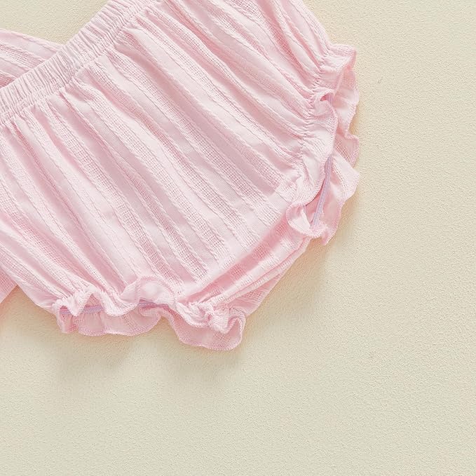 Mubineo Baby Girl Summer Clothes Cute Ruffle Tops Dress Shorts Outfits Set Infant Toddler Shrit Bloomers Princess Outfit