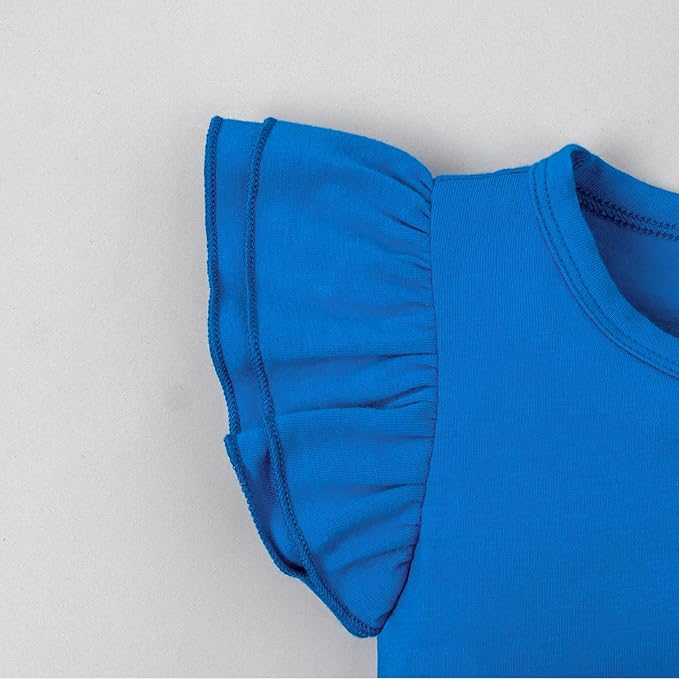 Magic Park 0-24M Infant Girl Romper Baby Girls Solid Color Bodysuit Toddler Ruffle Jumpsuit Shirts Casual Tops Baptism Shirt