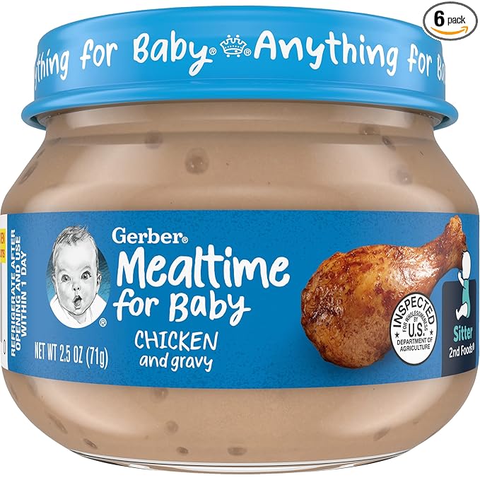 Gerber Chicken and Gravy Baby Food, 2.5 Oz (Pack of 6)