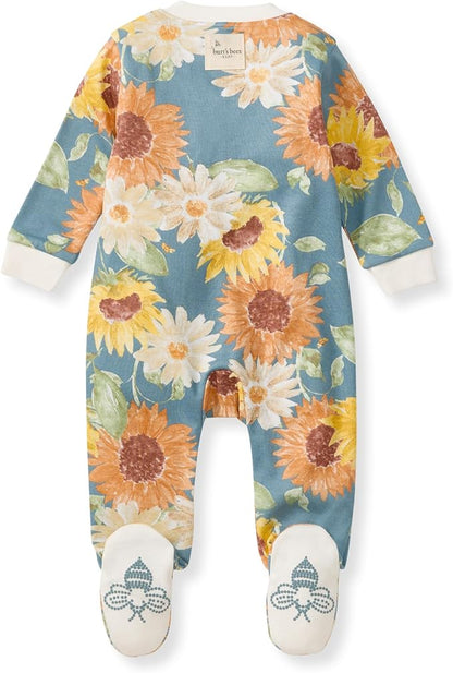 Burt's Bees Baby Girls' Organic Cotton Sleep and Play Footed Pajamas
