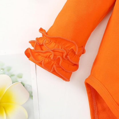 Baby Girl Solid Color Romper Infant Ruffle Sleeve Bodysuit One Piece Outfit Toddler Jumpsuit clothes