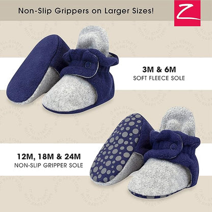 Zutano Unisex Fleece Baby Booties, Two Snap Closure, Newborn to 24 Months