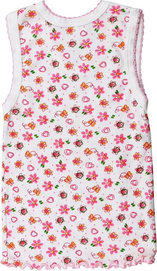 ToBeInStyle Girl's 4 Pack Ruffle Hem Cotton Tank Tops