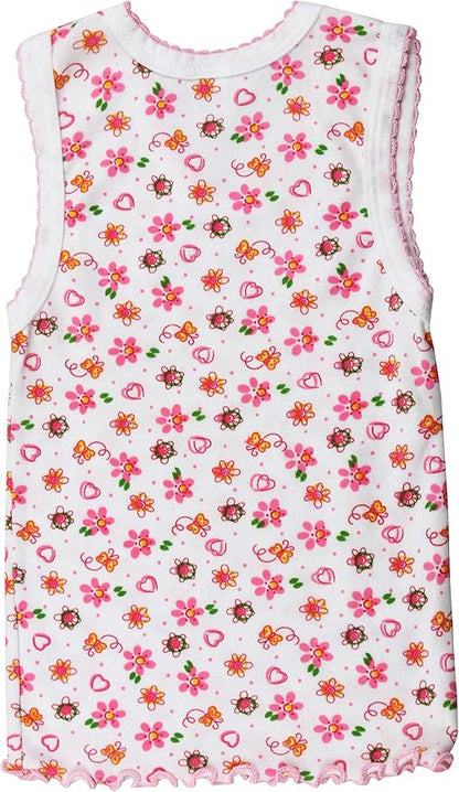 ToBeInStyle Girl's 4 Pack Ruffle Hem Cotton Tank Tops