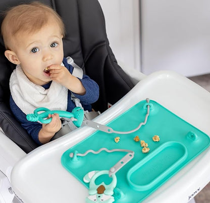 Busy Baby Teething Spoon - 2-in-1 Teether and Training Spoon for Self Feeding, Dishwasher Safe, BPA Free, Food Grade Silicone (Spearmint)