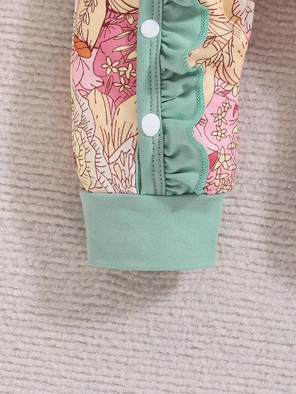 Newborn Baby Girl Clothes Infant Floral Print One-Piece Romper+Jumpsuit+Bodysuit+Hat+Headband