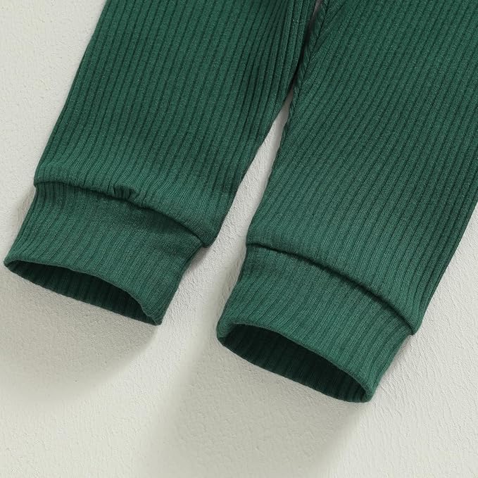 Newborn Baby Boy Girl Clothes Ribbed Knitted Long Sleeve Romper Pants Solid Cotton Infant Fall Winter Outfits 2Pcs