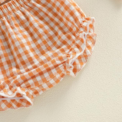 Mubineo Baby Girl Summer Clothes Cute Ruffle Tops Dress Shorts Outfits Set Infant Toddler Shrit Bloomers Princess Outfit