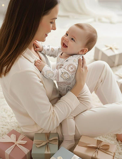 Yoofoss Baby Bodysuits 100% Organic Cotton Baby Onesie Long Sleeve Baby Boys Girls Clothes Soft Newborn Infant Romper, 3 Pack