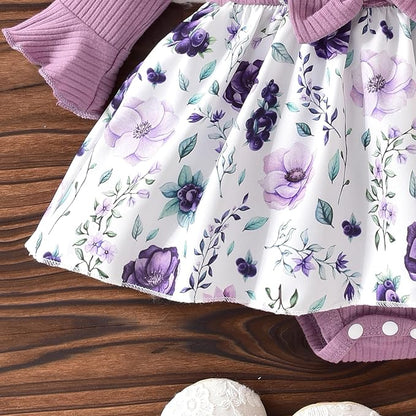 Aalizzwell Infant Baby Girls One Piece Romper Dress with Hat 0-18 Months