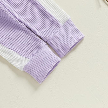 Thorn Tree Newborn Infant Baby Girl Clothes Ribbed Knitted Long Sleeve Romper Long Pants Stretchy Fall Outfits