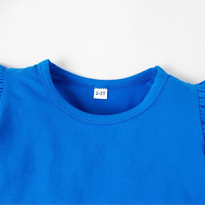 LYSMuch Toddler Baby Girls Long Sleeve Ruffle T Shirt Kids Casual Plain Solid Top Blouse T-Shirt Undershirt
