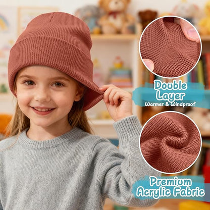 ZOORON Toddler Beanie Baby Kids Beanies Warm Winter Hat Knit Skull Cap for Boys & Girls Soft Children Infant Hat